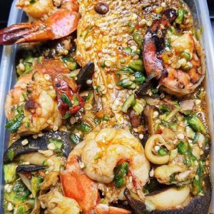 Seafood Okro, Prawns, Shrimp, Fish
