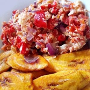 Fried Plantain and Egg Sauce