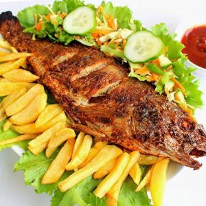BBQ Croaker Fish With bolly