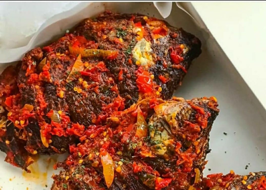 PEPPERED TILAPIA with FRIED YAM or BOLLY